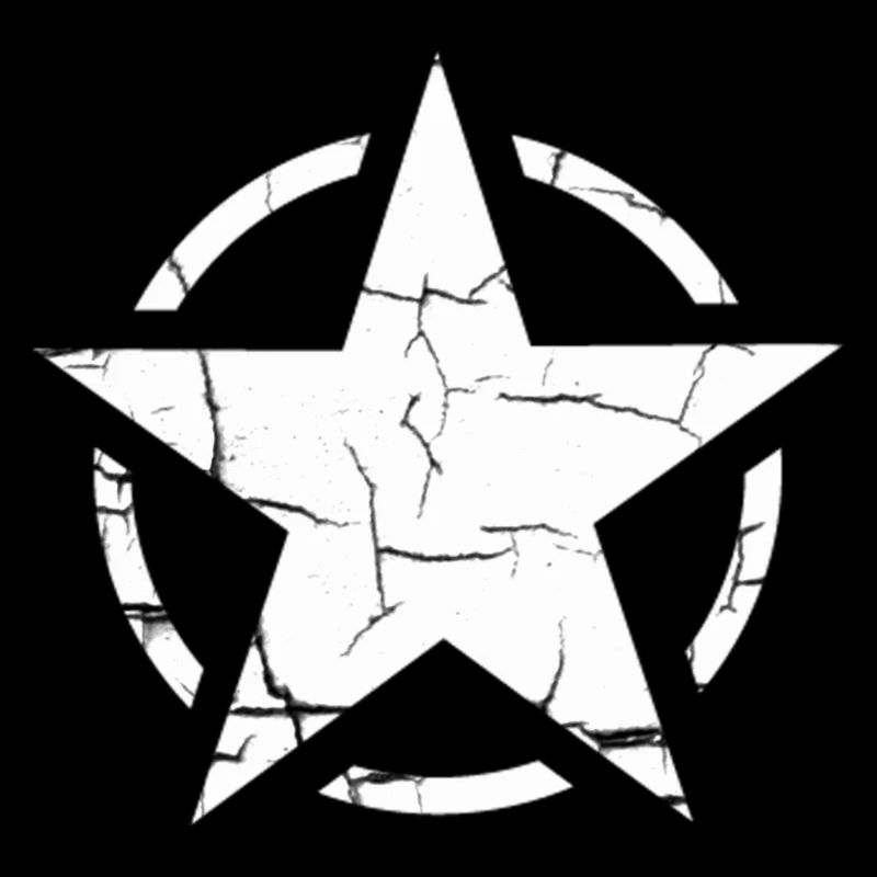 Étoile dans un cercle rond style grunge