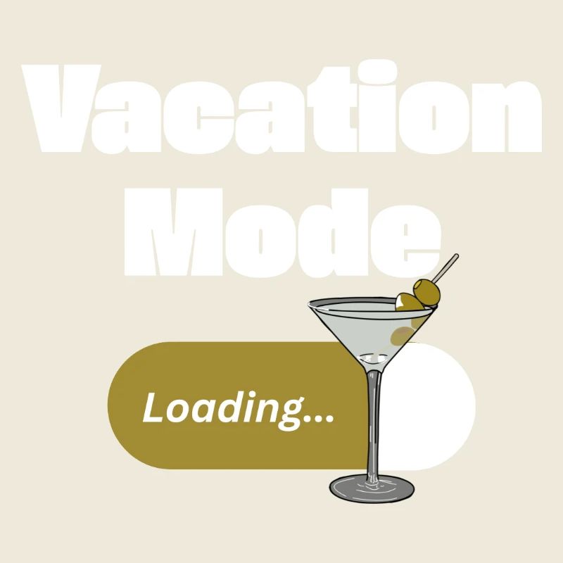 Vacation Mode On – Martini with loading bar (light)