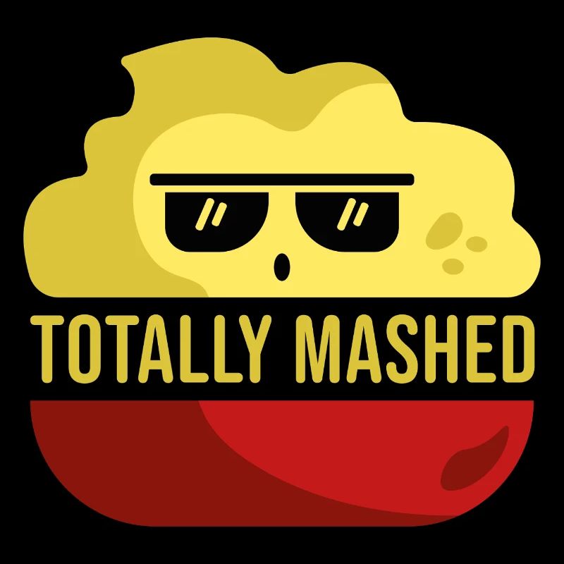 Totally Mashed Funny Pun Potato Cartoon