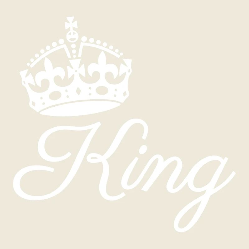 Couronne royale avec motif de texte King