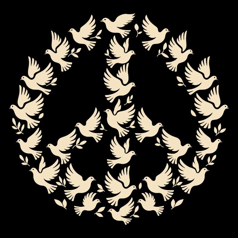 Peace-Zeichen aus Friedenstauben
