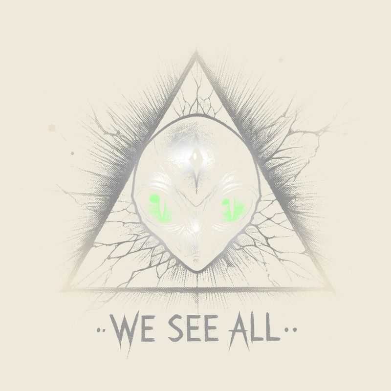 Alien Triangle We See All Cosmic Symbol Tee