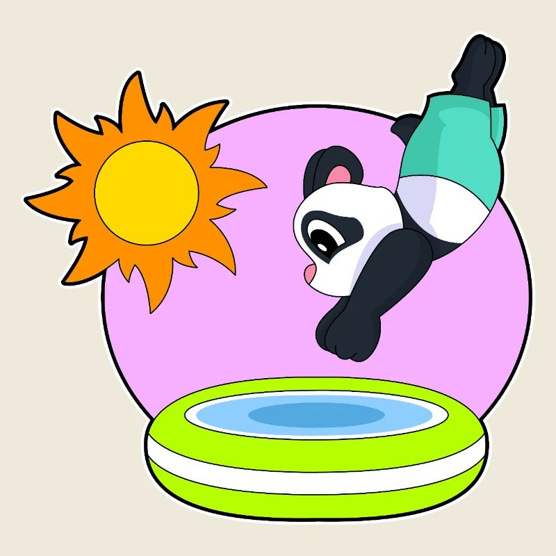 Panda Schwimmen Pool Sommer