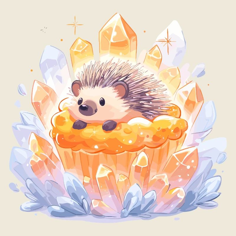 Kristalliger Igel im Cupcake