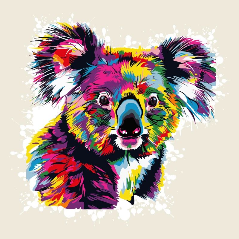 Kreativer Koala Farbexplosion