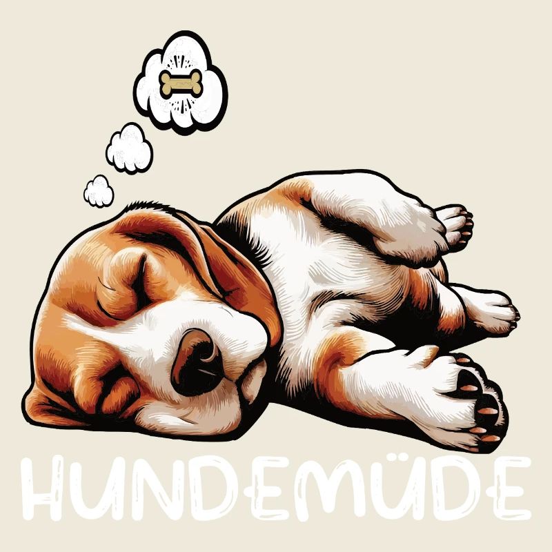 Hundemüde Beagle Beaglebesitzer Beaglehalter