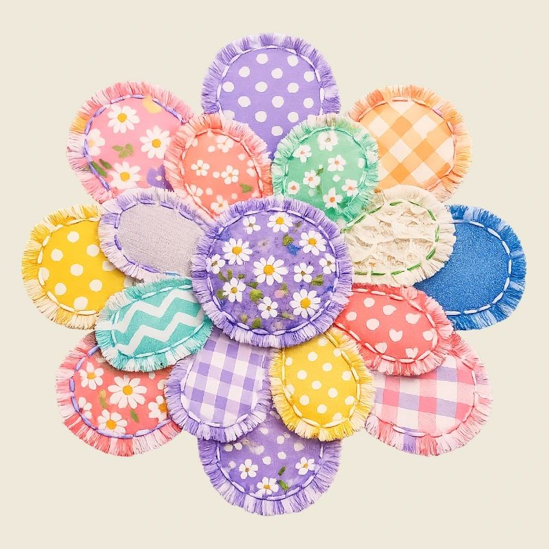 Bunte Blume Patchwork Kissen Vintage Design