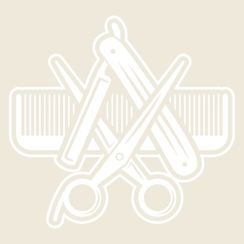 Coiffeur Coiffeur Signe Ciseaux Rasoir Peigne