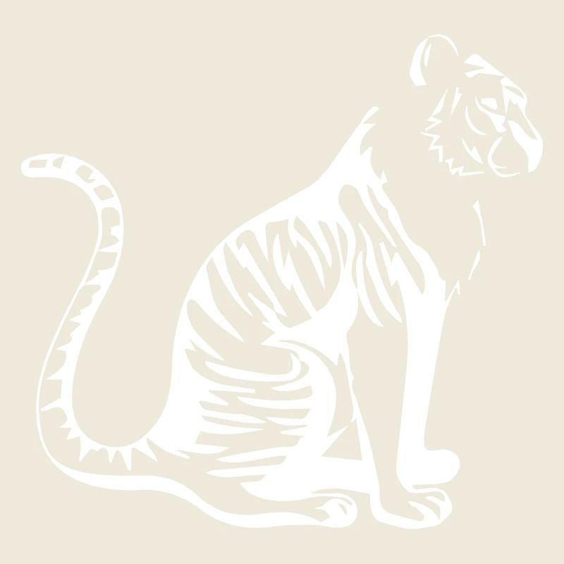 Conception élégante de la silhouette du tigre