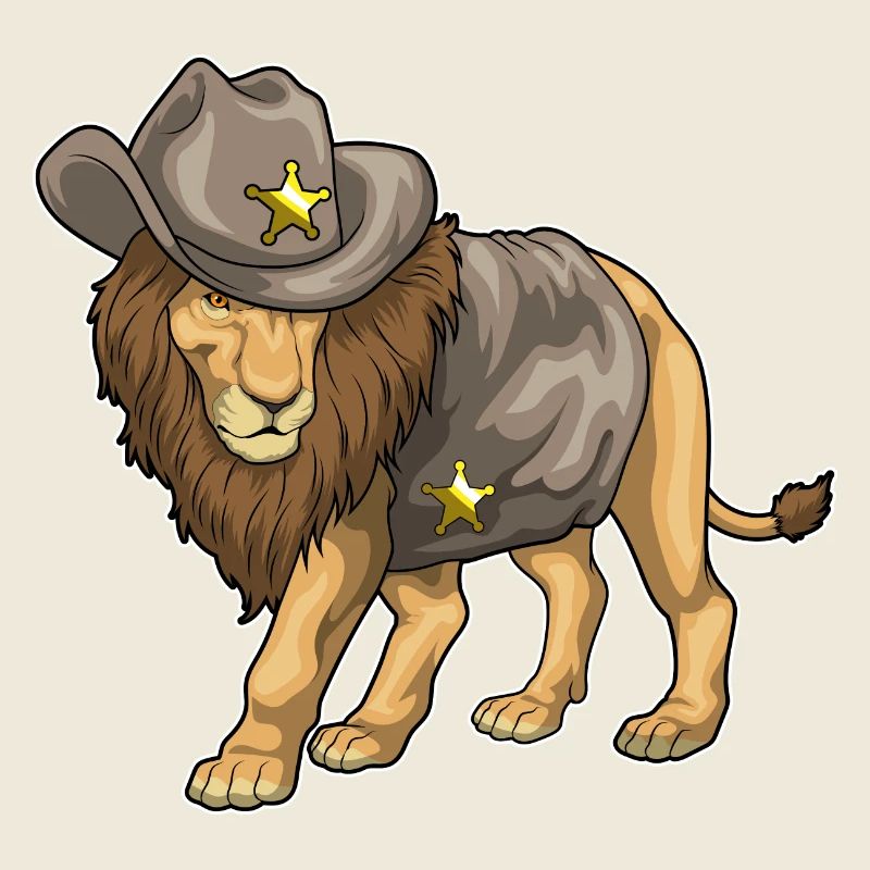 Löwe Sheriff Sheriffhut