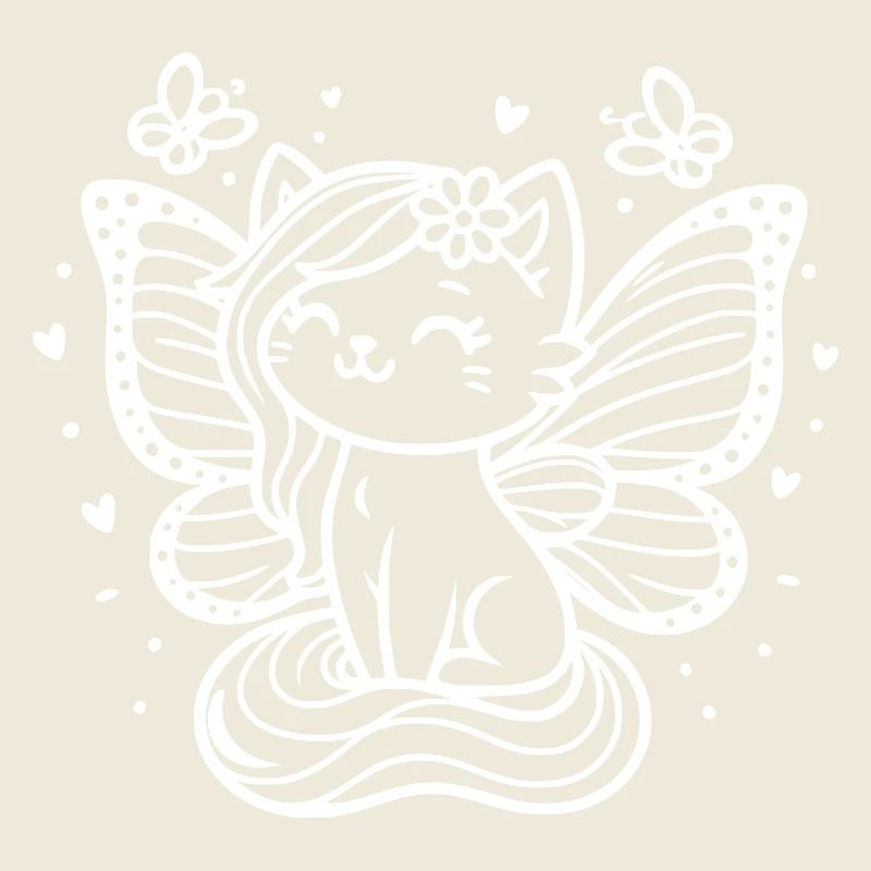 Winged Cat (white)