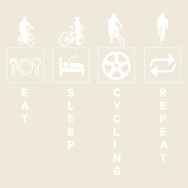 Citation de cyclisme drôle manger dormir répéter