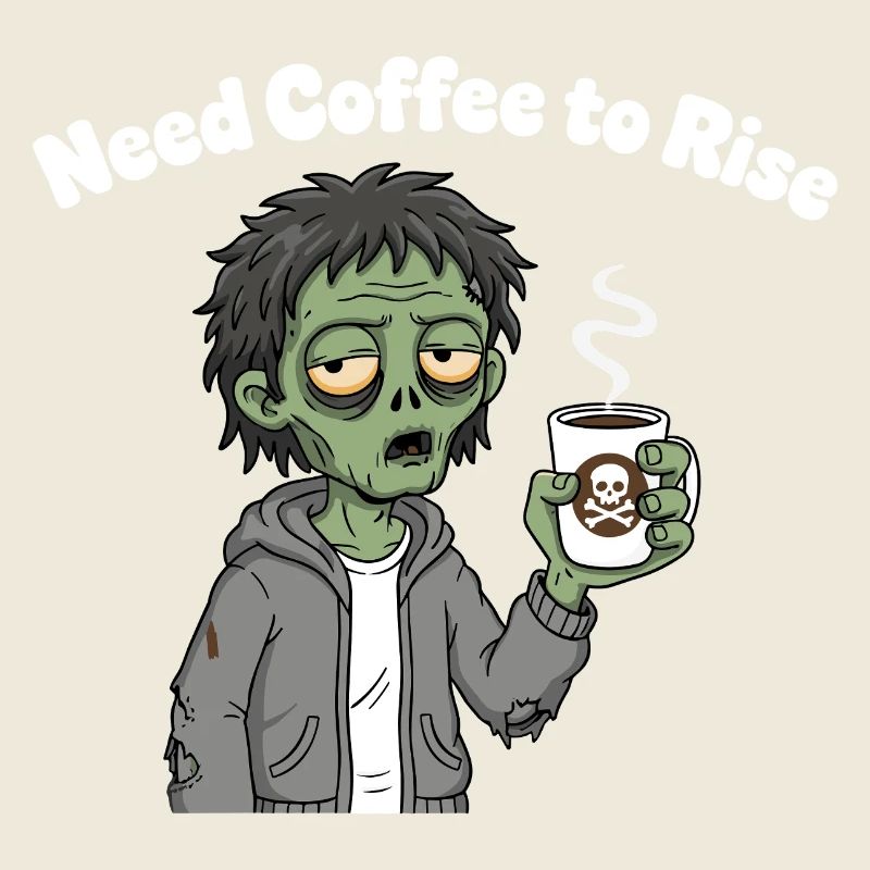 Sweat à capuche à motif zombie café