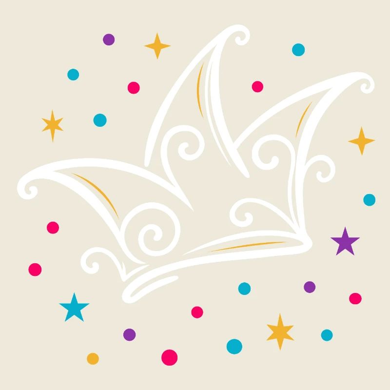 Karneval Narrenkappe modern mit Sternen & Konfetti