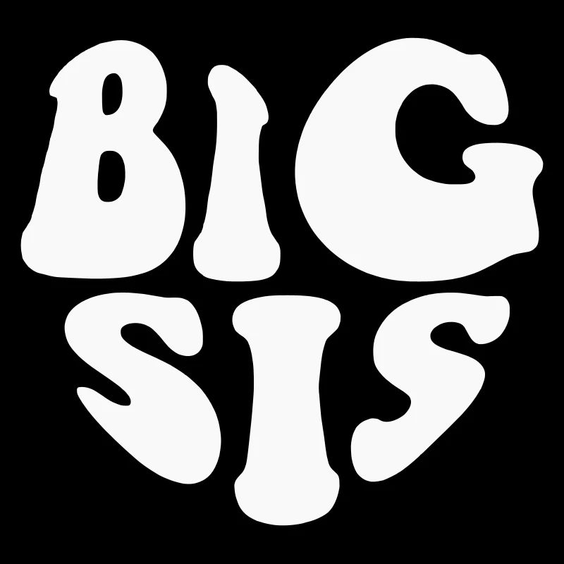 Big SISter Heart Logo – Anpassbare Farbe