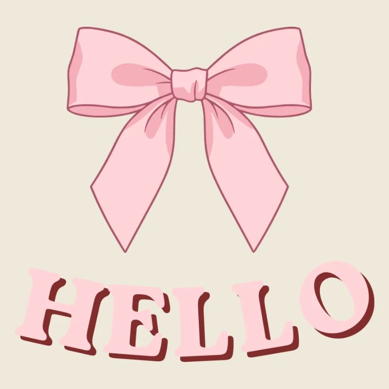 Bonjour rose avec ruban