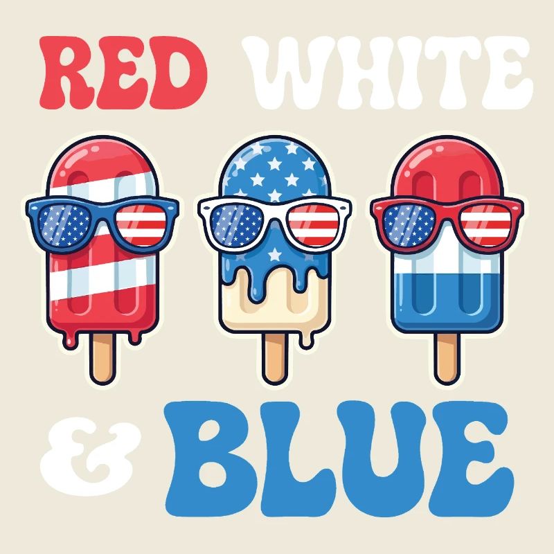 Red White Blue Patriotic Fourth July