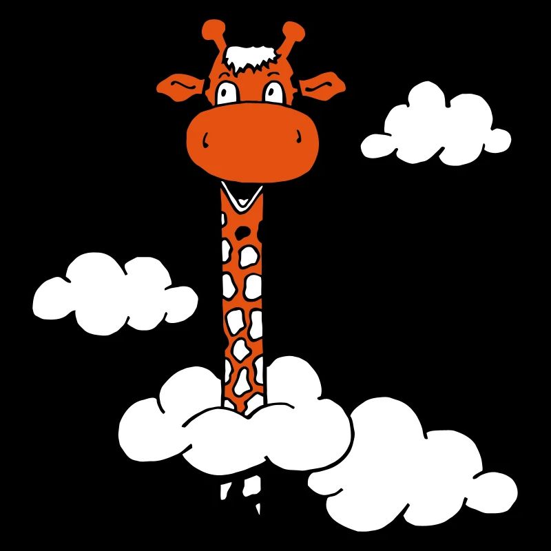 Giraffe in den Wolken - Süßer Langhals