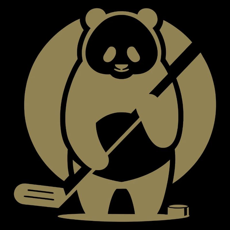 Panda Eishockey Spieler Silhouette