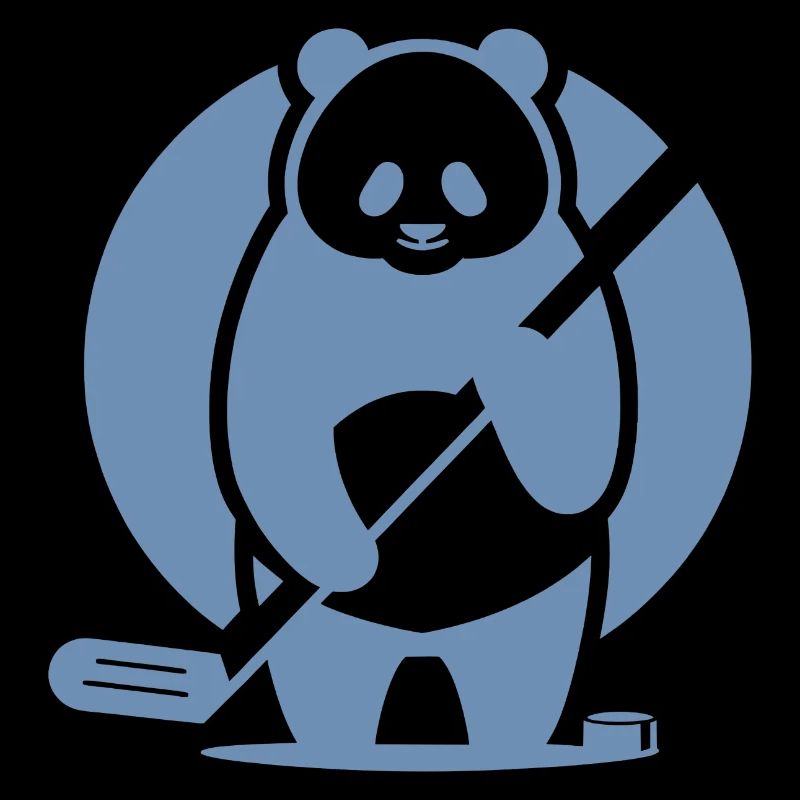 Panda Eishockey Spieler Silhouette