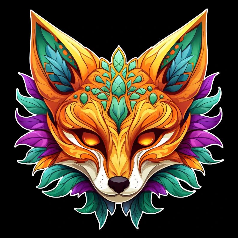 Portrait de renard de Mardi Gras