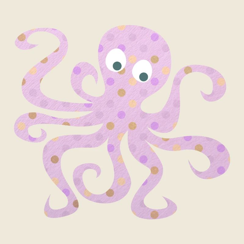 Octopus Dots Pink Dots Nursery Squid