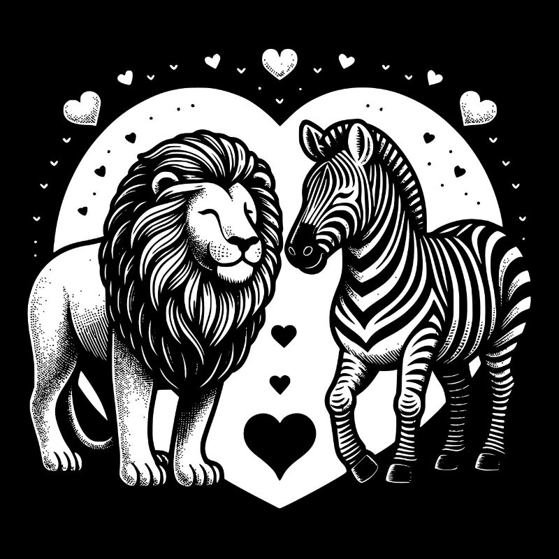 Löwe und Zebra Liebe und Freundschaft