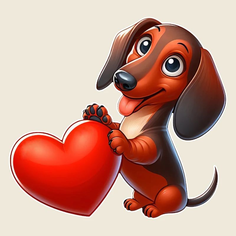 Coeur de teckel Saint-Valentin En amour Amour