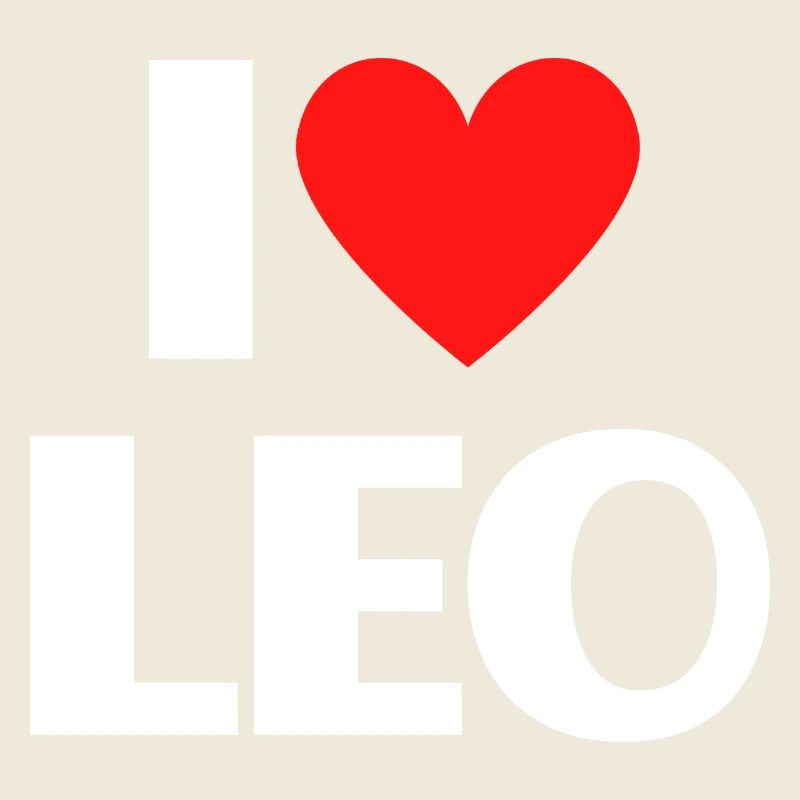 I love Leo Red Heart Romantic Name Fan