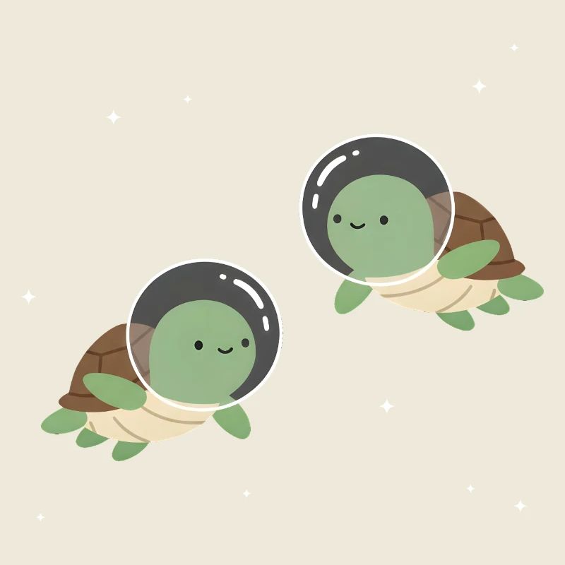 Tortues de l’espace mignonnes
