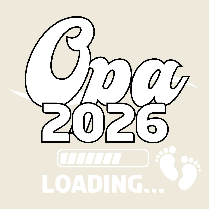 Grandpa 2026 Loading Baby Footprints Design