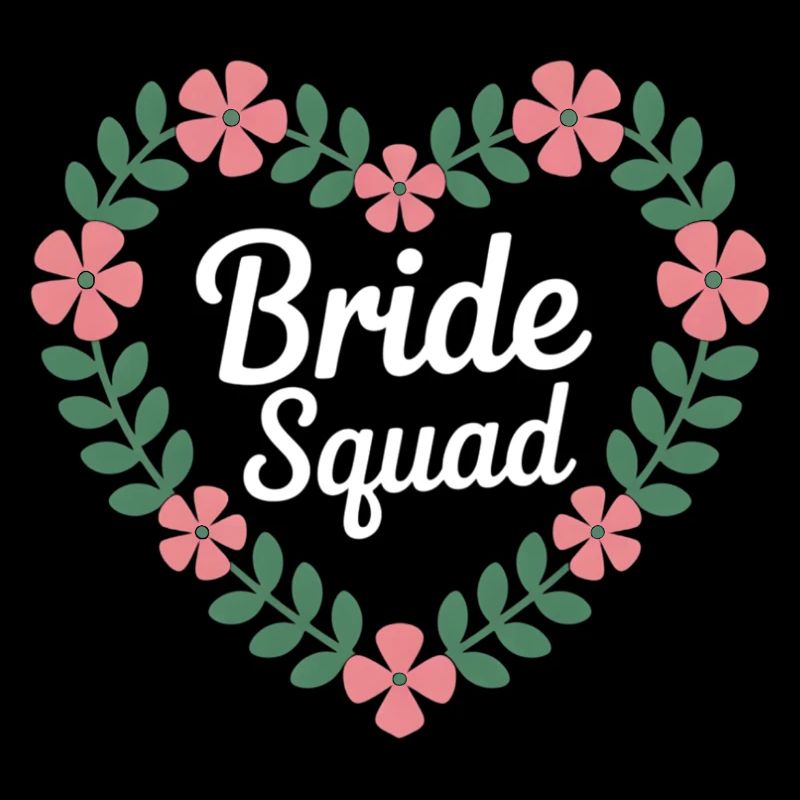 Bride Squad Flower Heart