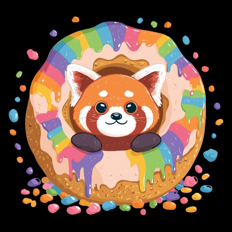 Panda Arc-en-ciel Donut Panda