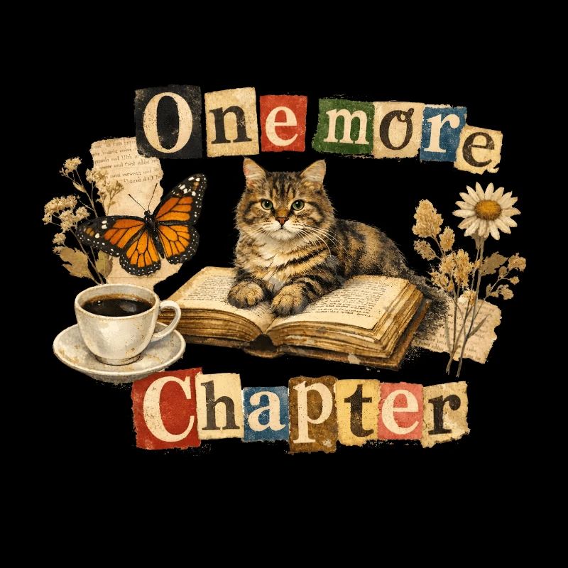 One More Chapter - Cozy Reading Cat