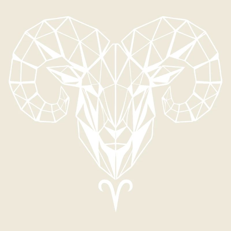 Geometric ram's head