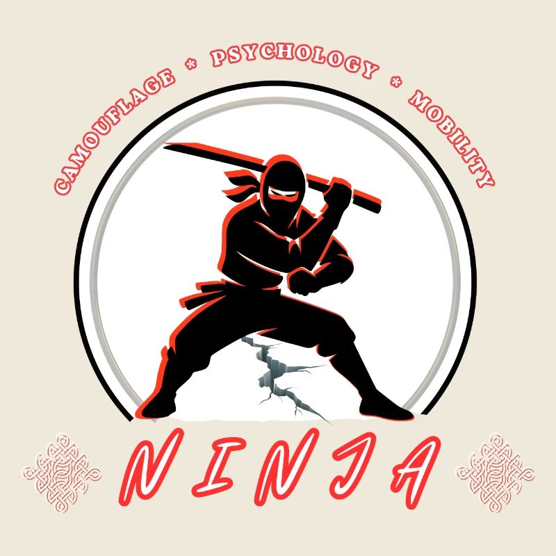 Emblème du Guerrier Ninja – Conception des arts martiaux
