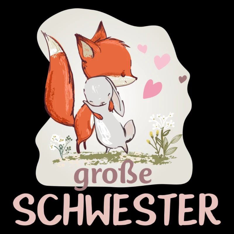 große Schwester Einhorn Fuchs Hase Umarmung
