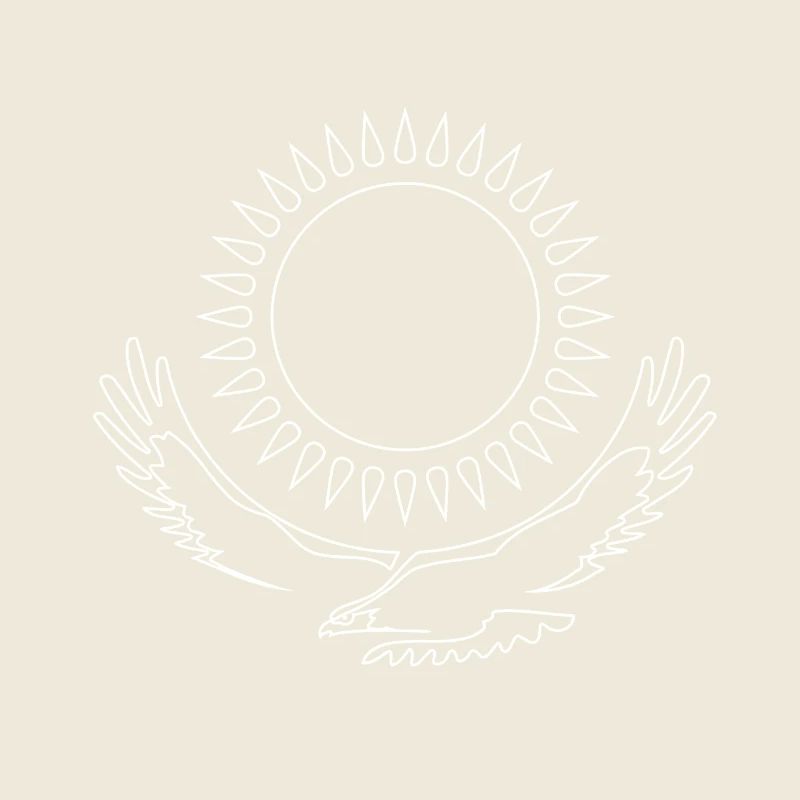 Kazakhstan Eagle steppe eagle line white flag