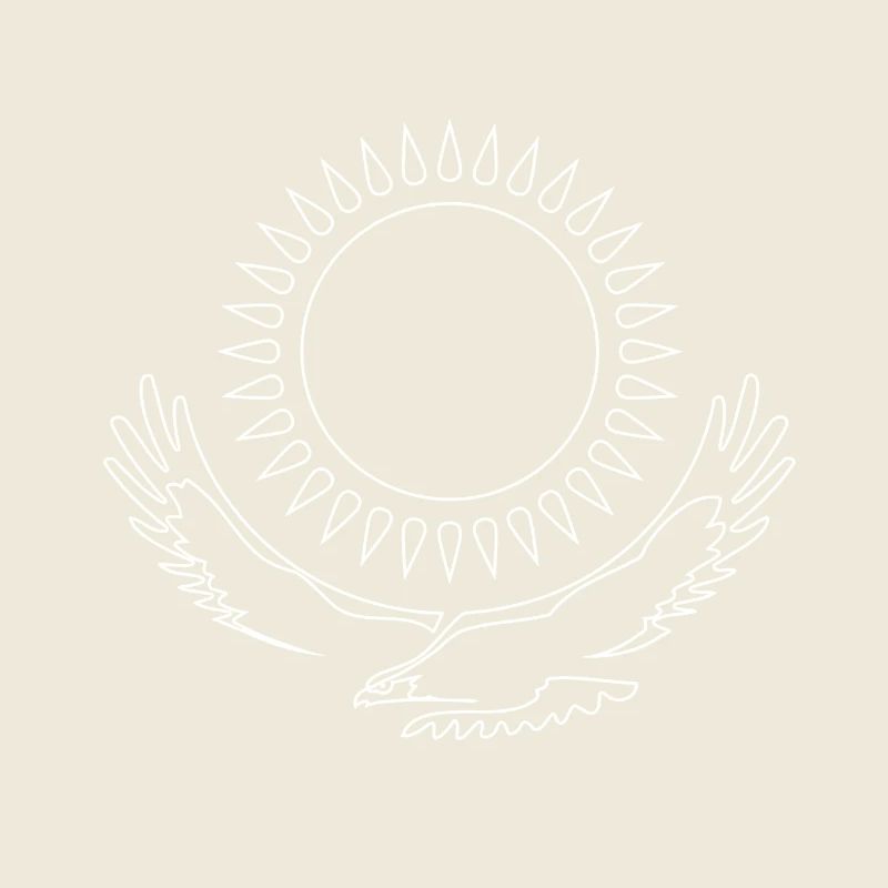 Kazakhstan Eagle steppe eagle line white flag