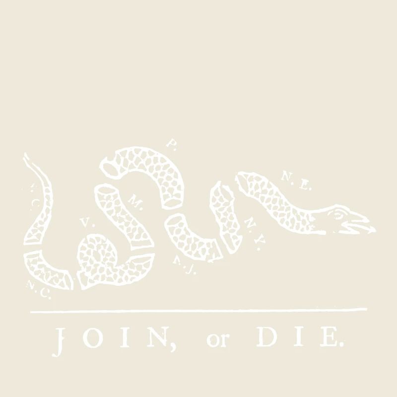 Gadsden alte Flagge beitreten oder die franklinwhite