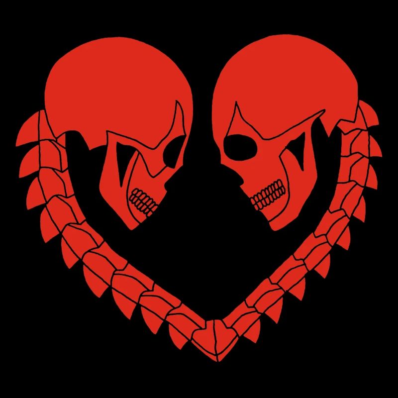Red Skull Heart