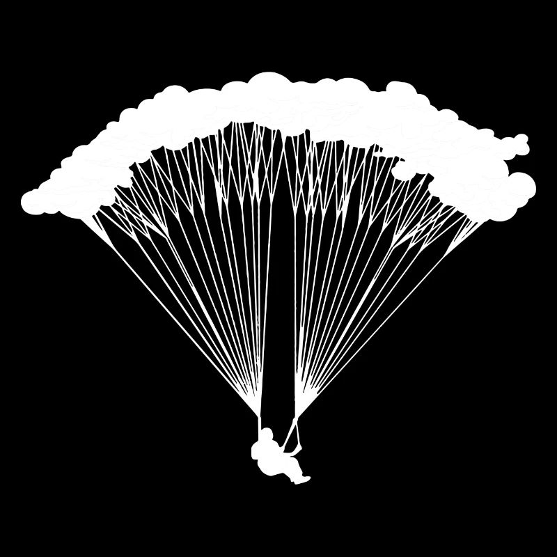 Skydiver in clouds silhouette