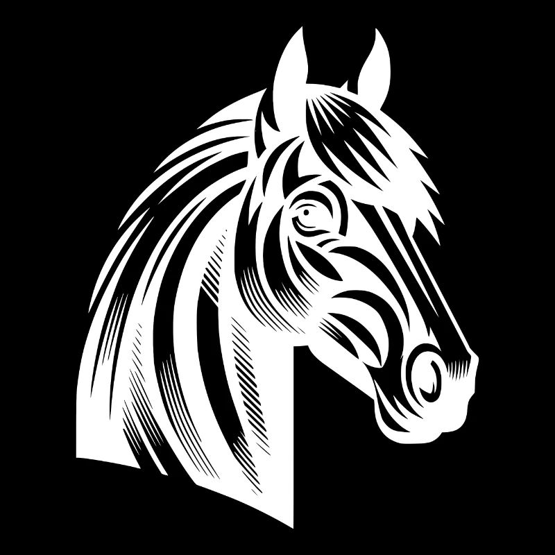Portrait de Style de tatouage de tête de cheval