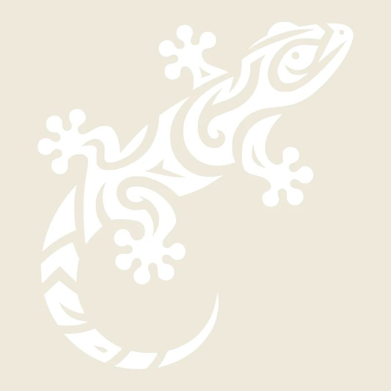 Petit gecko mignon dans le style de tatouage tribal