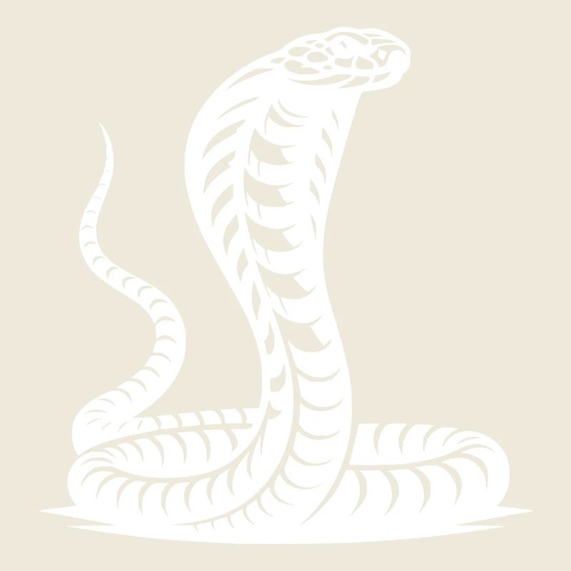 Conception de posture menaçante de bouclier de cou de cobra de serpent