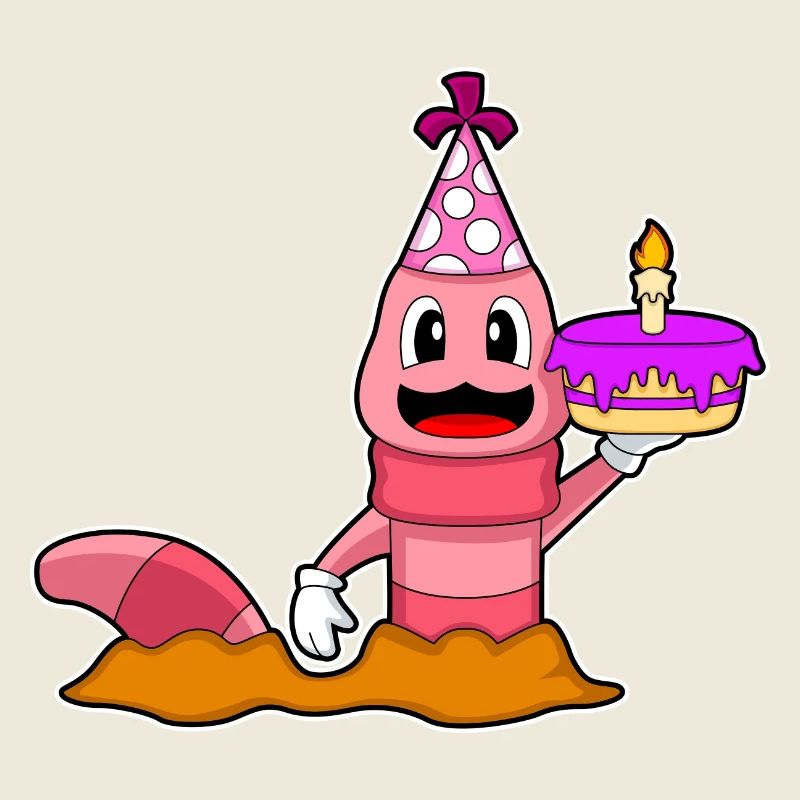 Worm Birthday Cake