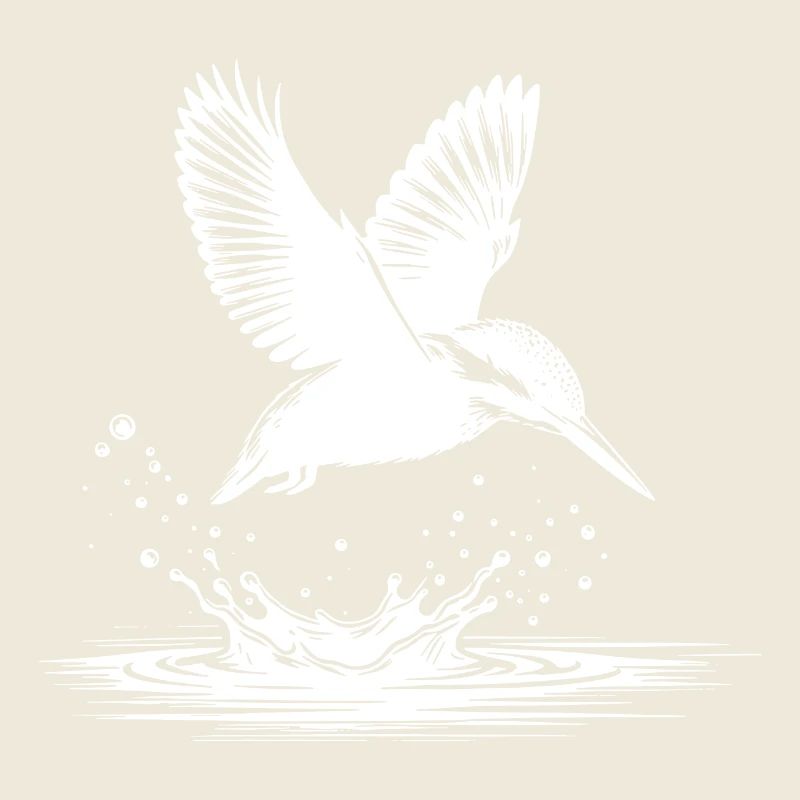 Kingfisher catching fish