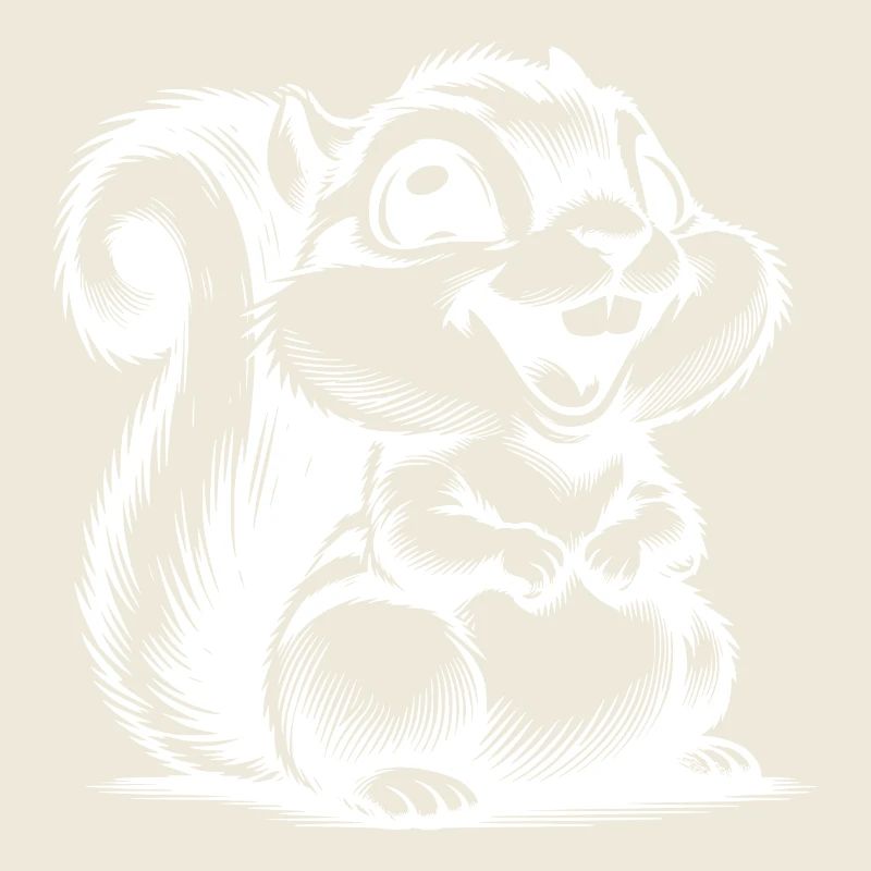 Cute Baby Squirrel Portrait Sketch