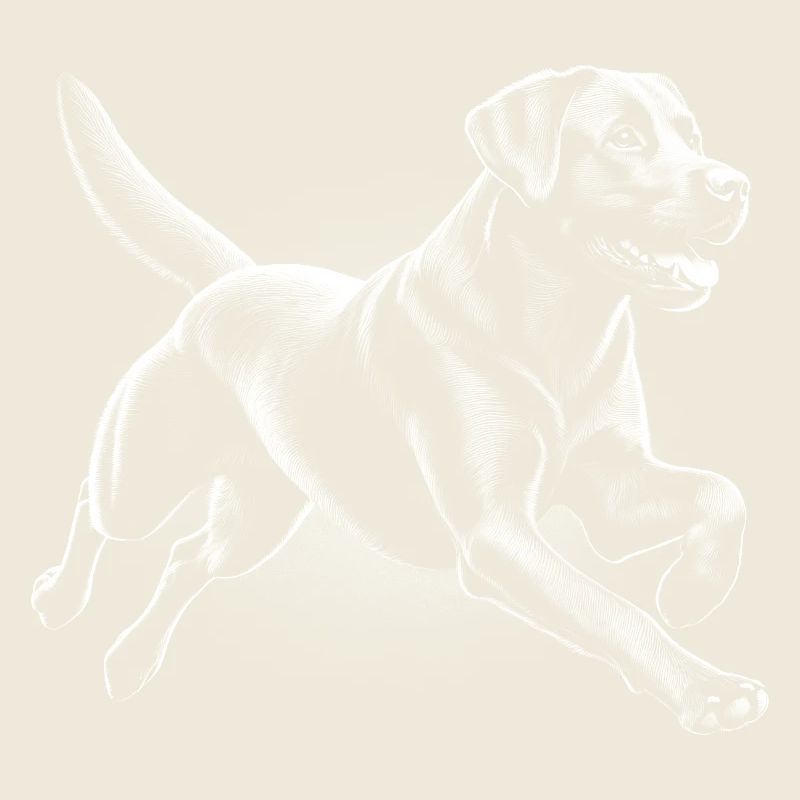 Labrador courant joyeux dans le style de dessin
