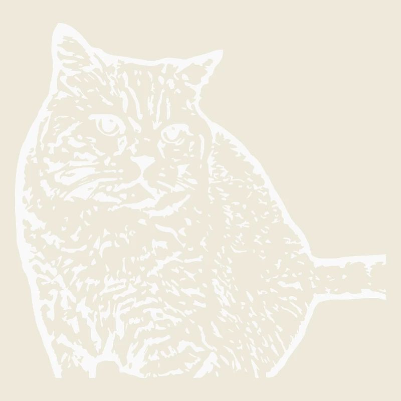 Chat White Silhouette Cadeau Cat Lover